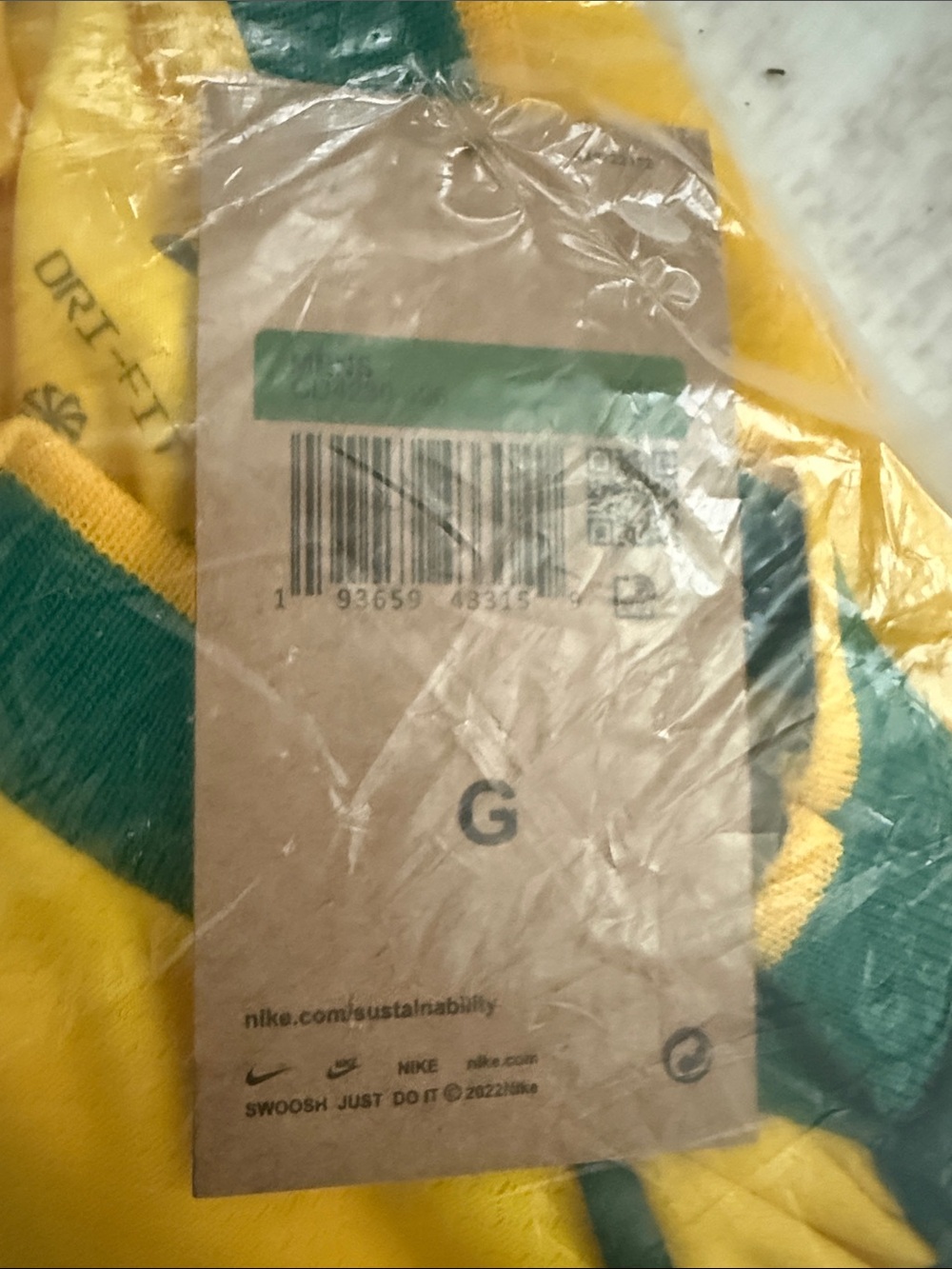 Nike Brasil CBF Dri-FIT Home Soccer Jersey Yellow Green NWT Men’s Large - Picture 2 of 3